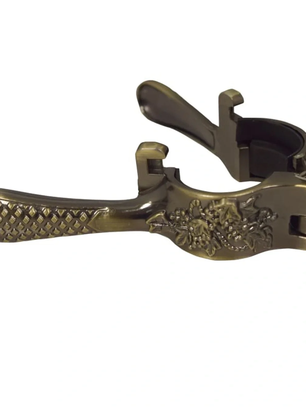 Estate Brass-Finish Tabletop Corkscrew with Dark Brown Handle